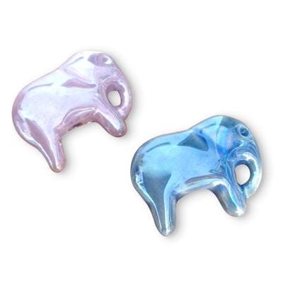 BeadsBalzar Beads & Crafts (GE4218X) Enamel Ceramic elephant (+ colors) (2 pieces)