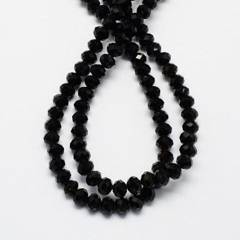 BeadsBalzar Beads & Crafts Glass Beads 6x4mm Black (BE1514)