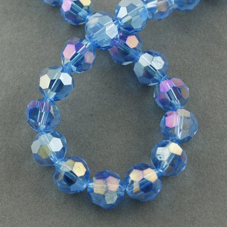 BeadsBalzar Beads & Crafts Glass beads AB Blue 6x5mm (EB1570)