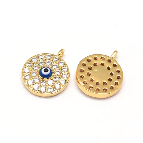 BeadsBalzar Beads & Crafts (GQ4603) Brass REAL GOLD PLATED Eye 11mm