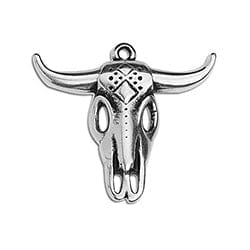 BeadsBalzar Beads & Crafts (GQ6195A) Bull skull 27mm X 23mm pendant (2 pcs)