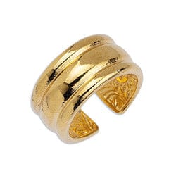 BeadsBalzar Beads & Crafts (GQ6388A) Layers ring 17mm with inner floral pattern 24KT GOLD PLATED