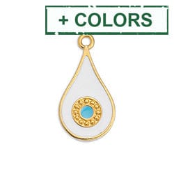 BeadsBalzar Beads & Crafts (GQ6516X) 11.7 x 22mm Drop motif ethnic eye pendant  (2 PCS)