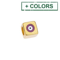 BeadsBalzar Beads & Crafts (GQB8053-X) Alloy Bead cube 8mm with eye Φ5mm (1 PC)