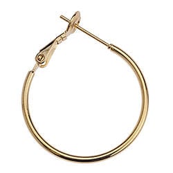 BeadsBalzar Beads & Crafts (GQE7078A) 24KT GOLD PALTED (GQE7078X) Brass earring hoop 1.5x25mm easy clip pin (2 PCS)