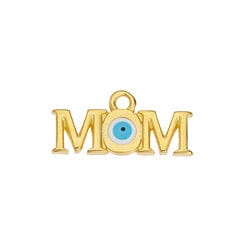 BeadsBalzar Beads & Crafts (GQM8520G) Alloy Motif mom with eye pendant 20x9mm (2 PCS)