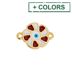 BeadsBalzar Beads & Crafts (GQM8559-X) Alloy Flower 18x13mm motif with 2 rings (1 PC)