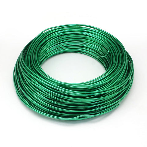 BeadsBalzar Beads & Crafts GREEN (AW7823-25) (AW7832-14) Aluminum Wire, Flexible Craft Wire, 1.5mm (15 Gauge); 100m/500g