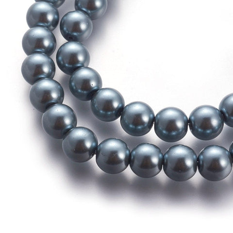 BeadsBalzar Beads & Crafts GREY (BE3939-B19) (BE2939-X) Glass Pearl Beads Strands, Pearlized, Round, 10mm (1 STR)