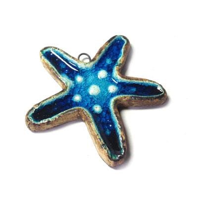 BeadsBalzar Beads & Crafts (GS1856) Enamel Ceramic Starfish Pendant (1 PC)