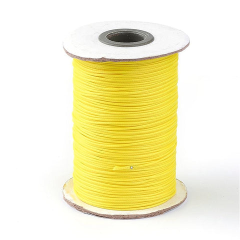 BeadsBalzar Beads & Crafts Korean Waxed Polyester Cord, Yellow Size: about 1.0mm (WC5231)