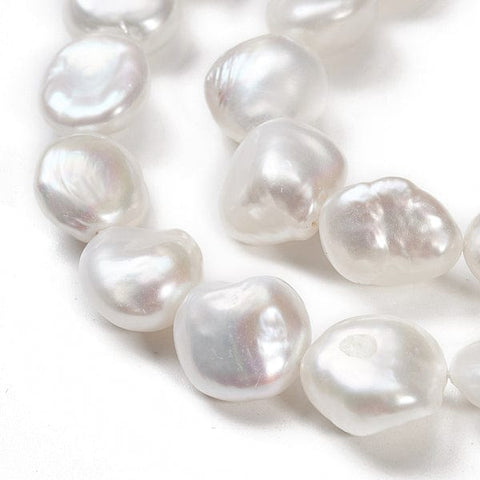 BeadsBalzar Beads & Crafts (KP7055) Natural Keshi Cultured Freshwater Pearl, FloralWhite 12~23mm (4 PCS)