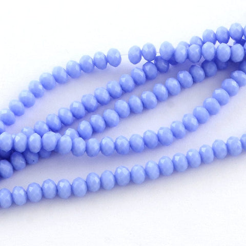 BeadsBalzar Beads & Crafts LAVENDER (BE8292-14) (BE8292-X) Faceted Solid Color Glass Rondelle Bead Strands, 10x7mm (1 STR)