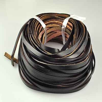 BeadsBalzar Beads & Crafts (LC4144) Real Cowhide leather 5mm Black (1 MET)