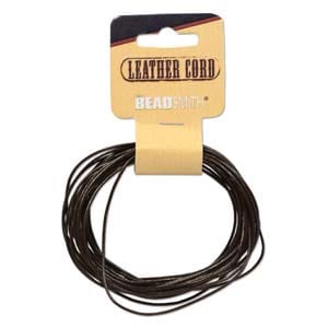 BeadsBalzar Beads & Crafts (LEBR15) COW LEATHER CORD BROWN 1MM (5 YARDS)