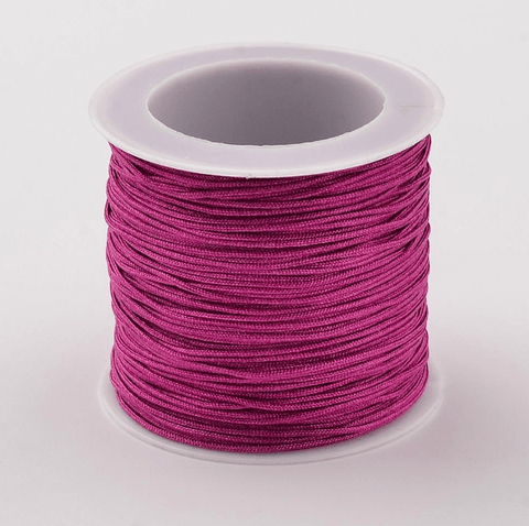 BeadsBalzar Beads & Crafts MED.VIOLET RED (NC156-105) (NC156-X) Nylon Thread Cord, about 0.8-1mm (35m/roll).