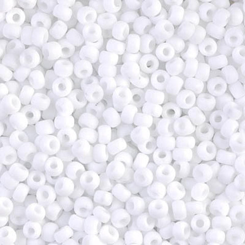 BeadsBalzar Beads & Crafts (MSB8-0402F) MIYUKI SEED BEADS 8/0 WHITE OPAQUE MATTED (25 GMS)