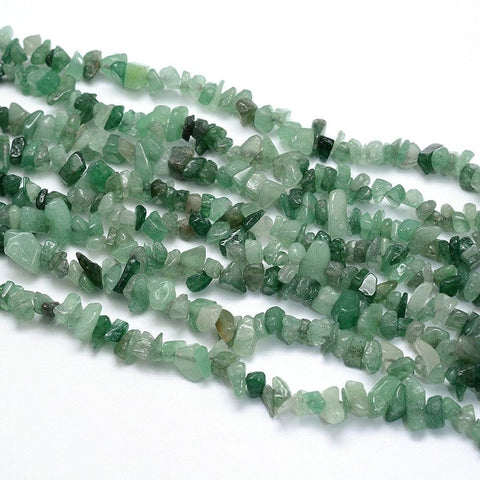 BeadsBalzar Beads & Crafts NAT.GREEN AVENTURINE (BC8363-04) (BC8363-X) Natural Beads Strands, Chips Size: about 5~8mm wide (1 STR)