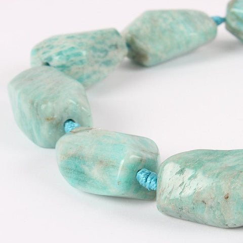 BeadsBalzar Beads & Crafts Natural Gemstone Amazonite Nuggest Bead Strands Size: about 15~30mm wide (BG3945)