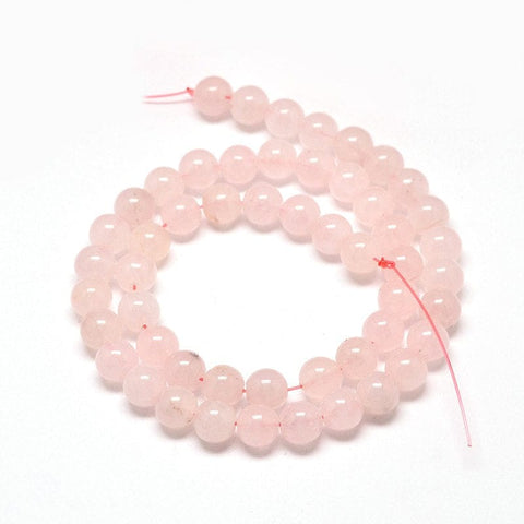 BeadsBalzar Beads & Crafts Natural Rose Quartz Round Bead Strands  4MM (BG4714)