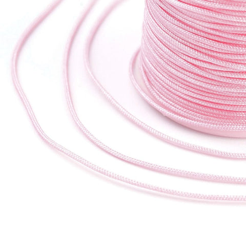BeadsBalzar Beads & Crafts (NC8663-009) Nylon Thread Cord, Braided Cord, Pink 0.8mm (10 MTRS)