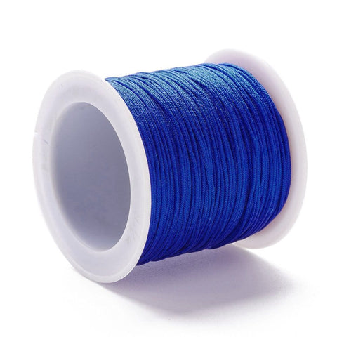 BeadsBalzar Beads & Crafts (NT8260-A25) Braided Nylon Thread, Blue 0.8mm (100 YRDS)