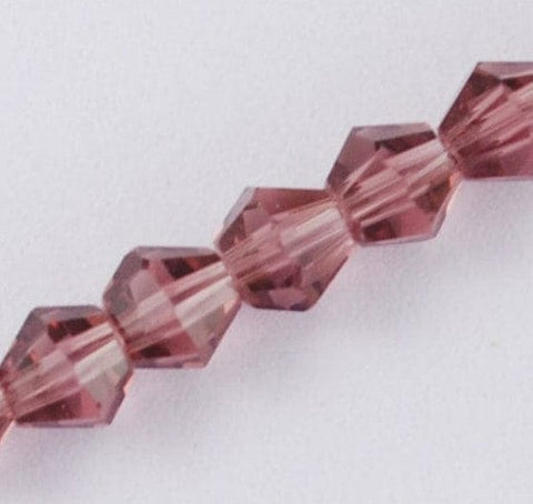 BeadsBalzar Beads & Crafts OLD ROSE (BE5545C) (BE5545-X) Imitation Bicone Beads, Faceted Bicone  2x3mm (1 STR)
