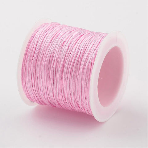 BeadsBalzar Beads & Crafts PINK (NC156-9) (NC156-X) Nylon Thread Cord, about 0.8-1mm (35m/roll).