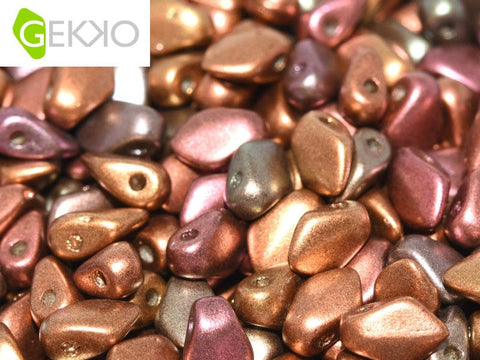 BeadsBalzar Beads & Crafts PURPLE IRIS GOLD (GEKO-01640) (GEKO-X) Gekko Beads 3x5mm (10 GMS / +- 190 PCS)