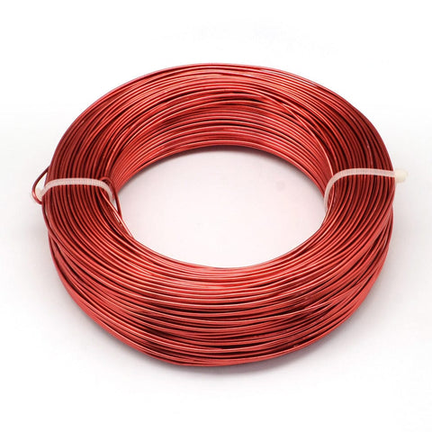 BeadsBalzar Beads & Crafts RED (AW7832-23) (AW7832-14) Aluminum Wire, Flexible Craft Wire, 1.5mm (15 Gauge); 100m/500g
