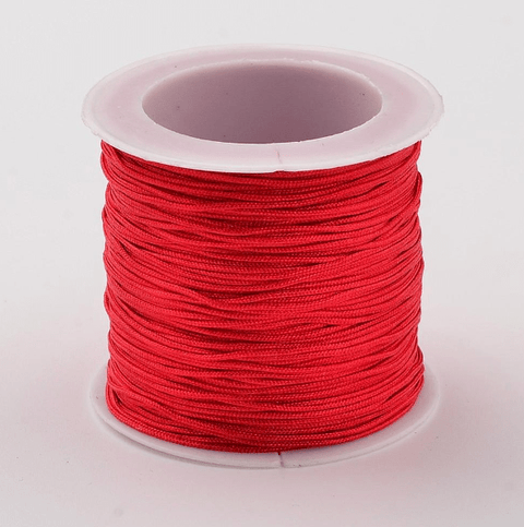 BeadsBalzar Beads & Crafts RED (NC156-11) (NC156-X) Nylon Thread Cord, about 0.8-1mm (35m/roll).