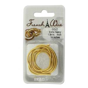 BeadsBalzar Beads & Crafts (RFWGF) FRENCH WIRE GOLD COLOR FINE (.7MM)- (14INCHES)