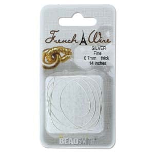 BeadsBalzar Beads & Crafts (RFWSF) FRENCH WIRE SILVER COLOR FINE (.7MM)- (14IN PACK)