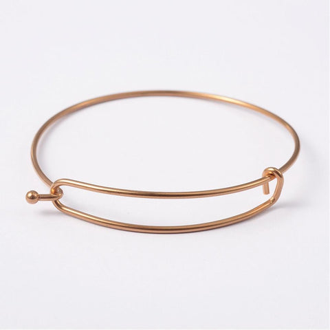 BeadsBalzar Beads & Crafts (SB8095-09G) 304 Stainless Steel Expandable Bangle, Golden about 61~62mm (1 PC)