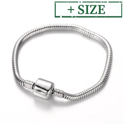 BeadsBalzar Beads & Crafts (SB8101-X) 304 Stainless Steel European Style Round Snake Chains Bracelet (1 PC)