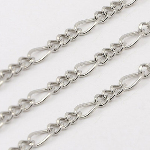 BeadsBalzar Beads & Crafts (SC4651) 304 Stainless Steel Figaro Chains, Decorative Chains (1 MET)