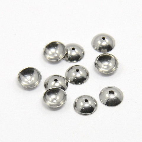 BeadsBalzar Beads & Crafts (SC5288) 304 Stainless Steel Bead Caps, Stainless Steel Color 6MM (30 PCS)