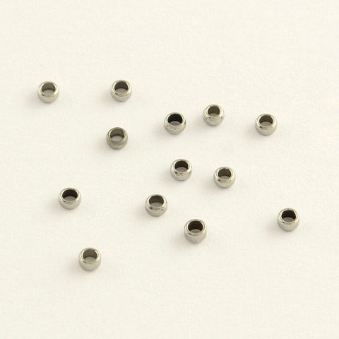 BeadsBalzar Beads & Crafts (SC5395) 304 Stainless Steel Spacer Beads, Rondelle, 2mm (+/- 50 PCS)