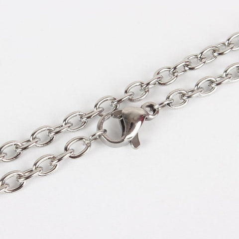 BeadsBalzar Beads & Crafts (SC6561A) 304 Stainless Steel Cable Chain Necklace Makings, (59.9cm) long,