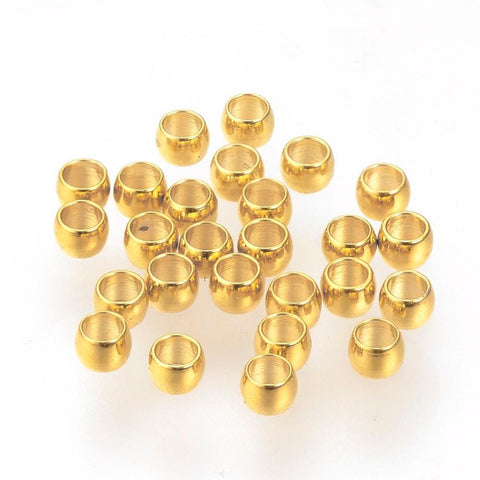 BeadsBalzar Beads & Crafts (SC6910A) 304 Stainless Steel Spacer Beads, Rondelle, Golden 2.5mm (+/- 50 PCS)