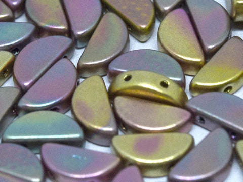 BeadsBalzar Beads & Crafts (SCB-01640) SEMI CIRCLE BEADS 5 X 10 MM PURPLE IRIS GOLD