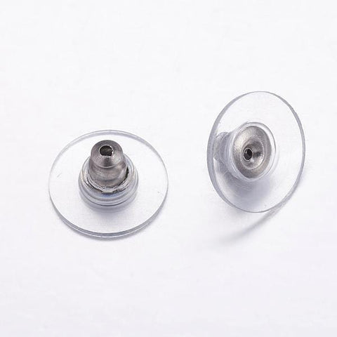 BeadsBalzar Beads & Crafts (SE7057) 304 Stainless Steel Ear Nuts, 11.5MM HOLE1MM (20 PCS)