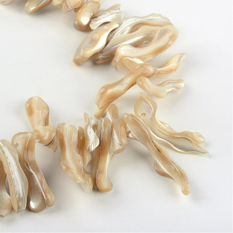 BeadsBalzar Beads & Crafts (SH5752) Spiral Shell Beads Strands Size: about 11~35mm long, 5~11mm wide,