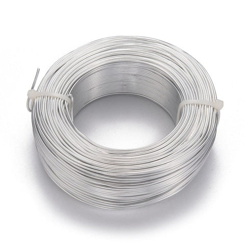 BeadsBalzar Beads & Crafts SILVER (AW7832-01) (AW7832-14) Aluminum Wire, Flexible Craft Wire, 1.5mm (15 Gauge); 100m/500g