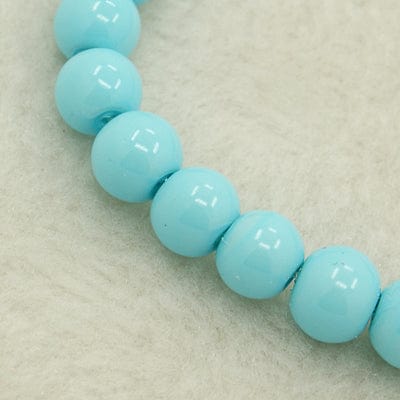 BeadsBalzar Beads & Crafts SKY BLUE (BE7814-B60) (BE7814-X) Glass Pearl Beads Strands, Pearlized, Round, 3mm