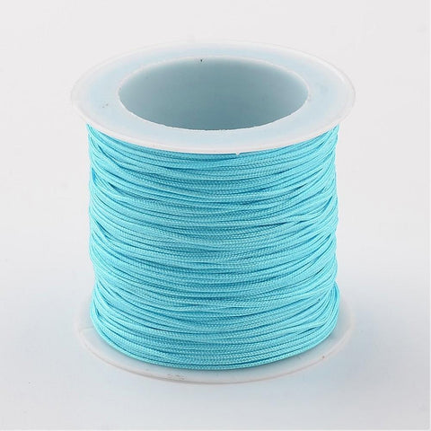 BeadsBalzar Beads & Crafts SKY BLUE (NC156-110) (NC156-X) Nylon Thread Cord, about 0.8-1mm (35m/roll).