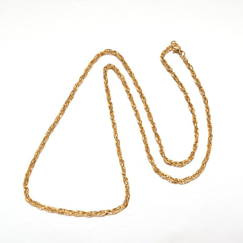 BeadsBalzar Beads & Crafts (SN6839A) 304 Stainless Steel Rope Chain Necklaces, Golden (76cm)