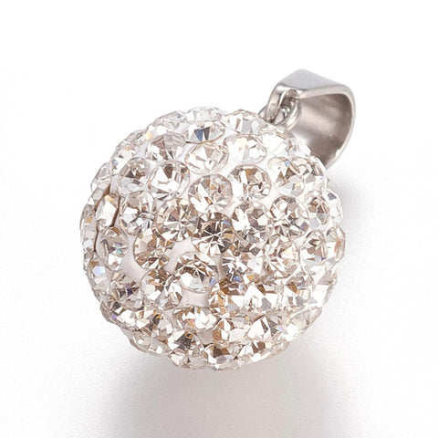 BeadsBalzar Beads & Crafts (SP6429) Trendy Jewelry Findings 304 Stainless Steel Round Disc Ball  14mm in diameter,