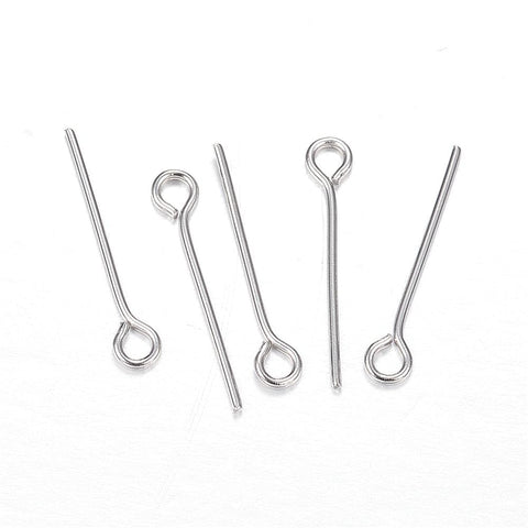 BeadsBalzar Beads & Crafts (SP6574B) 304 Stainless Steel Eye Pin, Stainless Steel Color Size: about 20mm long (10 GMS)