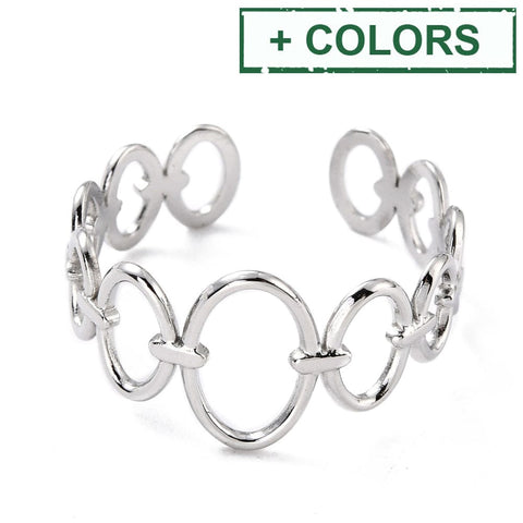 BeadsBalzar Beads & Crafts (SR8206-05G) Adjustable 304 Stainless Steel Finger Ring,17mm (1 PC)